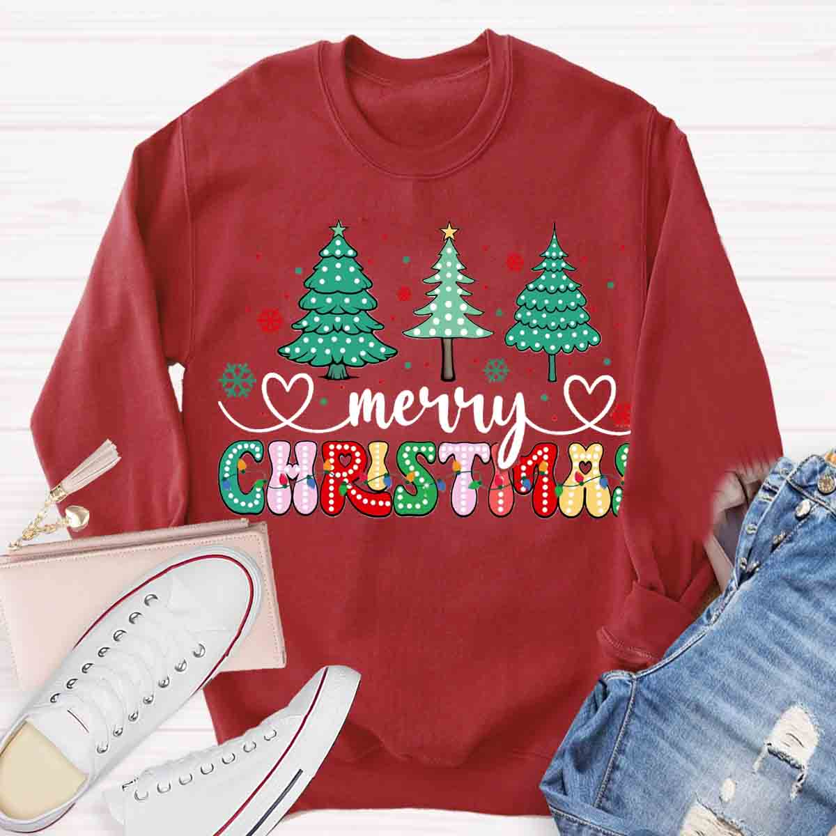 Merry Christmas Tree Teacher Sweatshirt