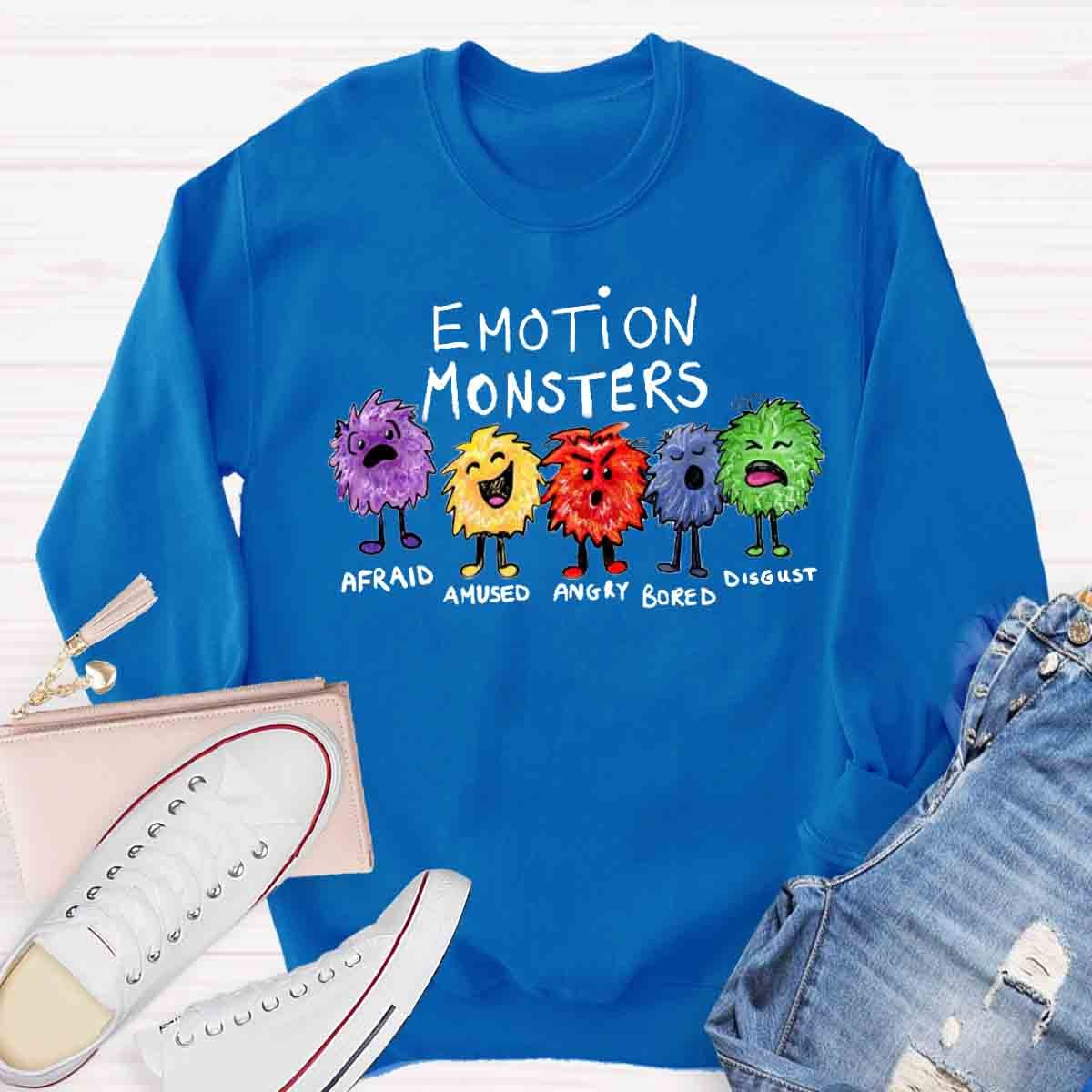 Funny Emotion Monsters Sweatshirt