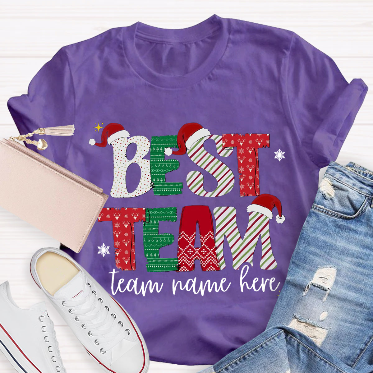 Personalized Team Name Christmas Best Team Ever T-Shirt