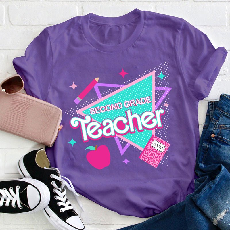 Personalized Grade Shining Triangle Teacher T-Shirt