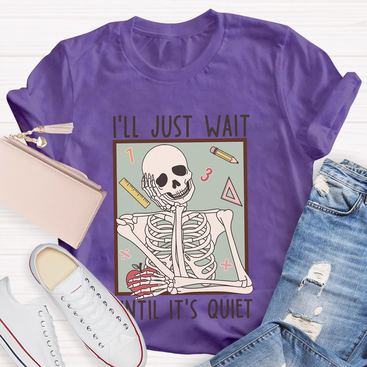 I'll Just Wait Until It's Quiet Funny Halloween Teacher Shirt