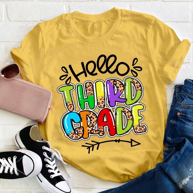 Personalized Grade Hello Teacher T-Shirt