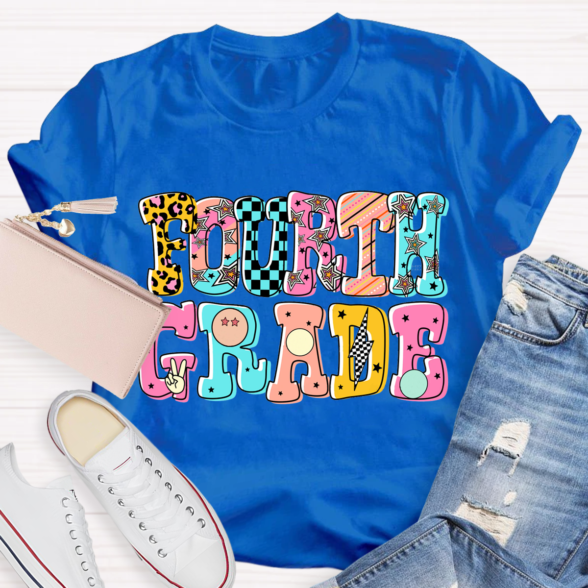 Personalized Grade Cartoon Teachers T-Shirt