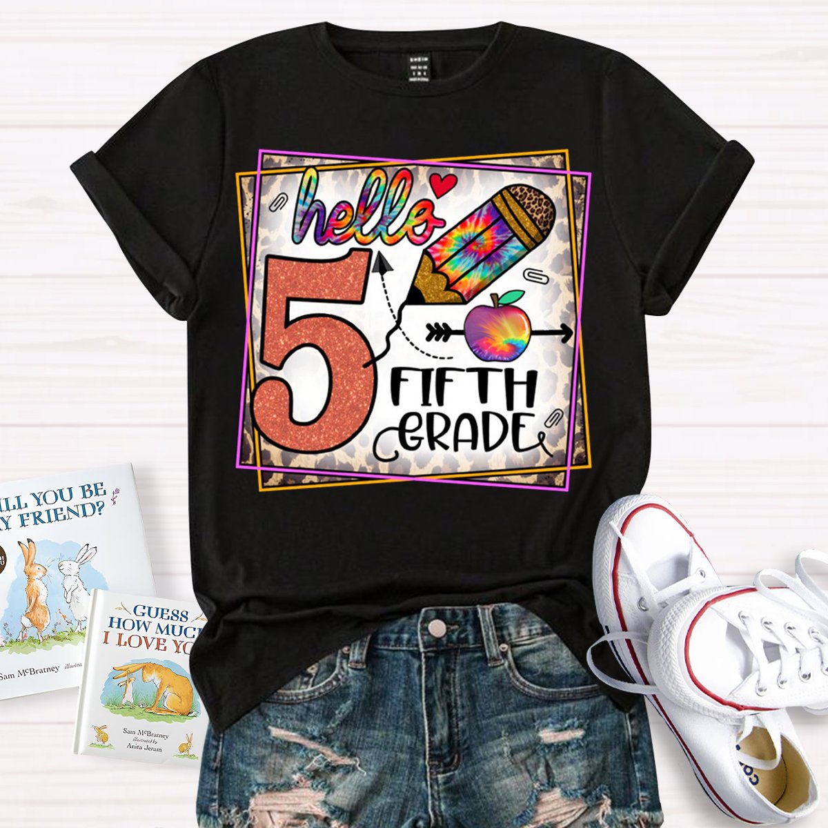 Personalized Grade With Art Pen Teacher's T-Shirt