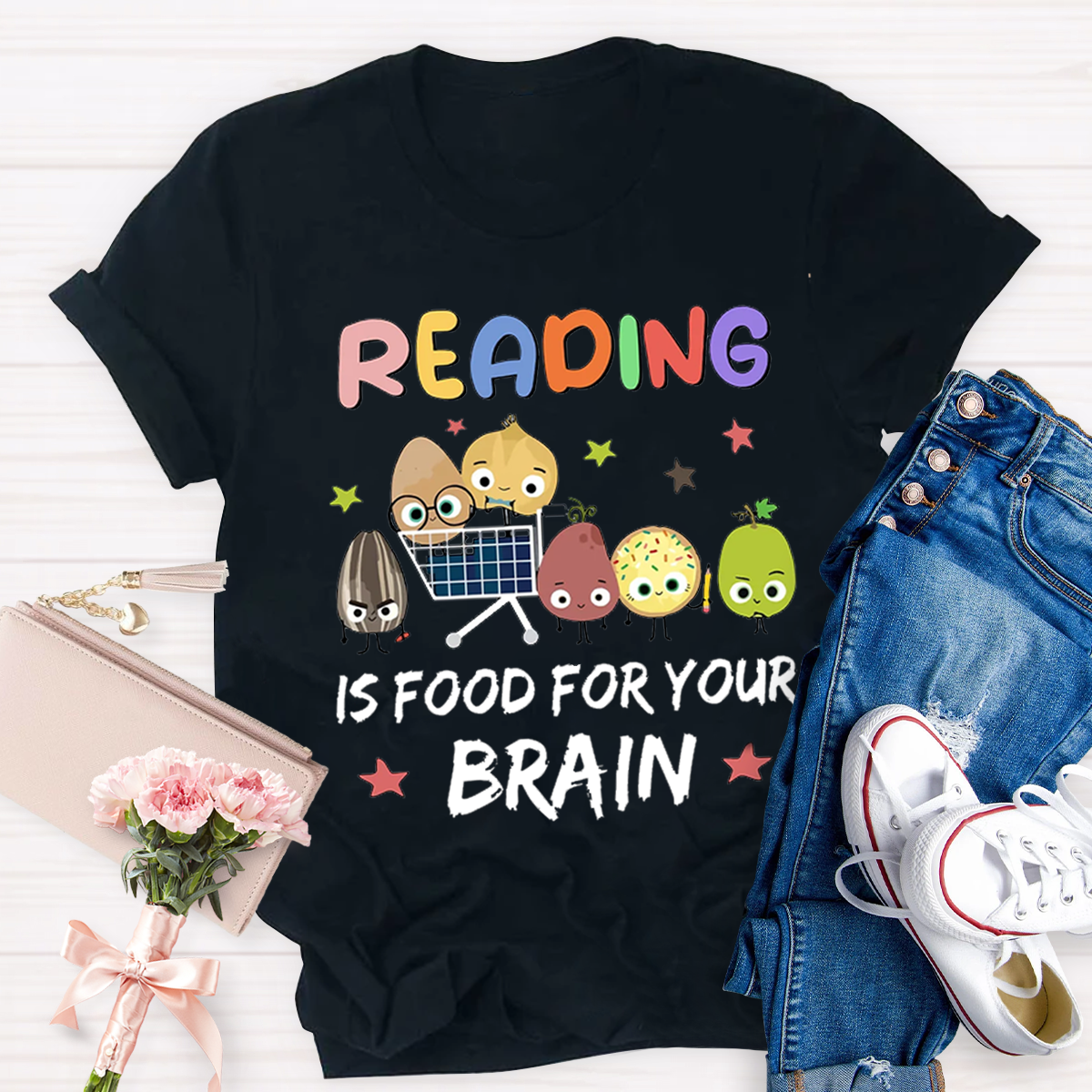 Reading Is Food For Your Brain Teacher T-Shirt