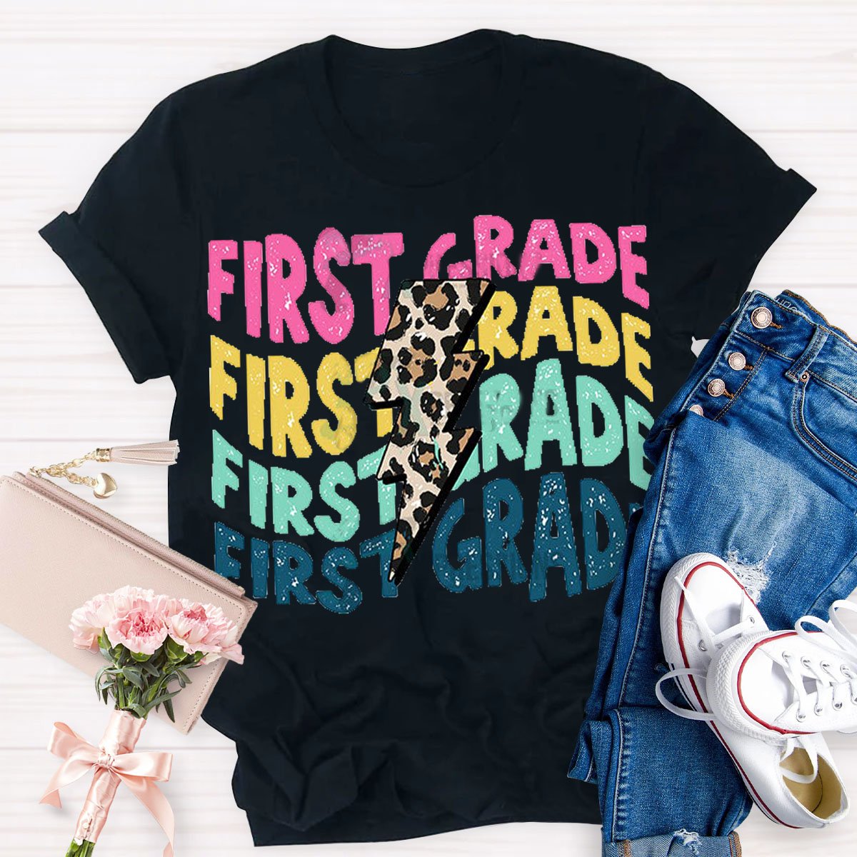 Personalized Grade Leopard print T-Shirt