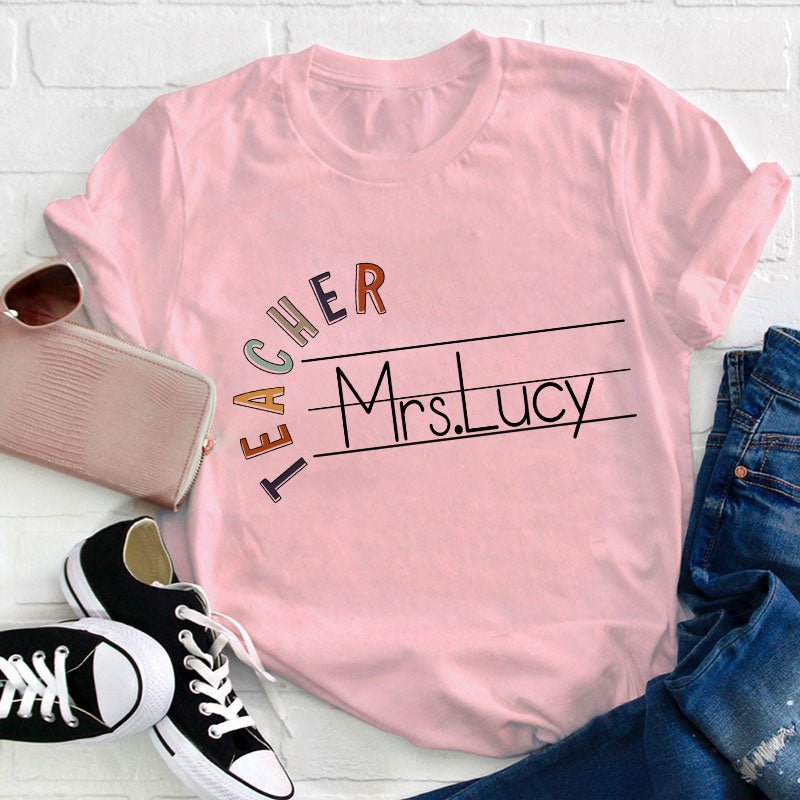 Personalized Name Spelling Letter Teacher T-Shirt