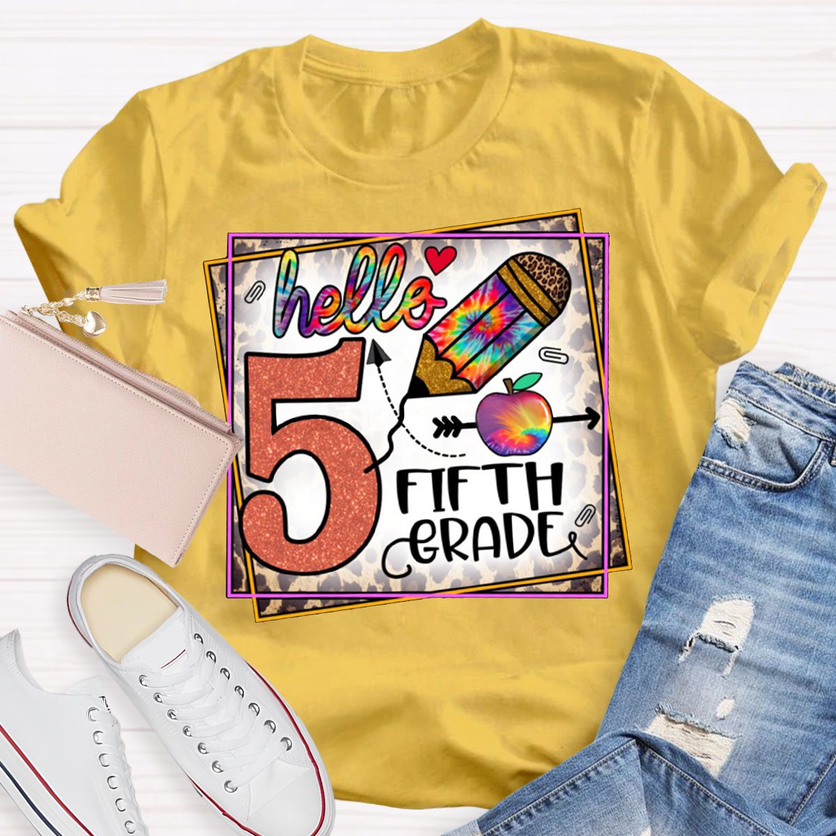 Personalized Grade With Art Pen Teacher's T-Shirt