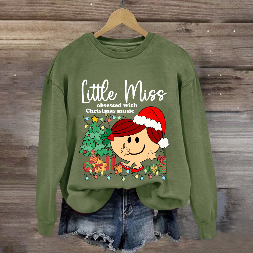 Little Miss Obsessed With Christmas Music Sweatshirt