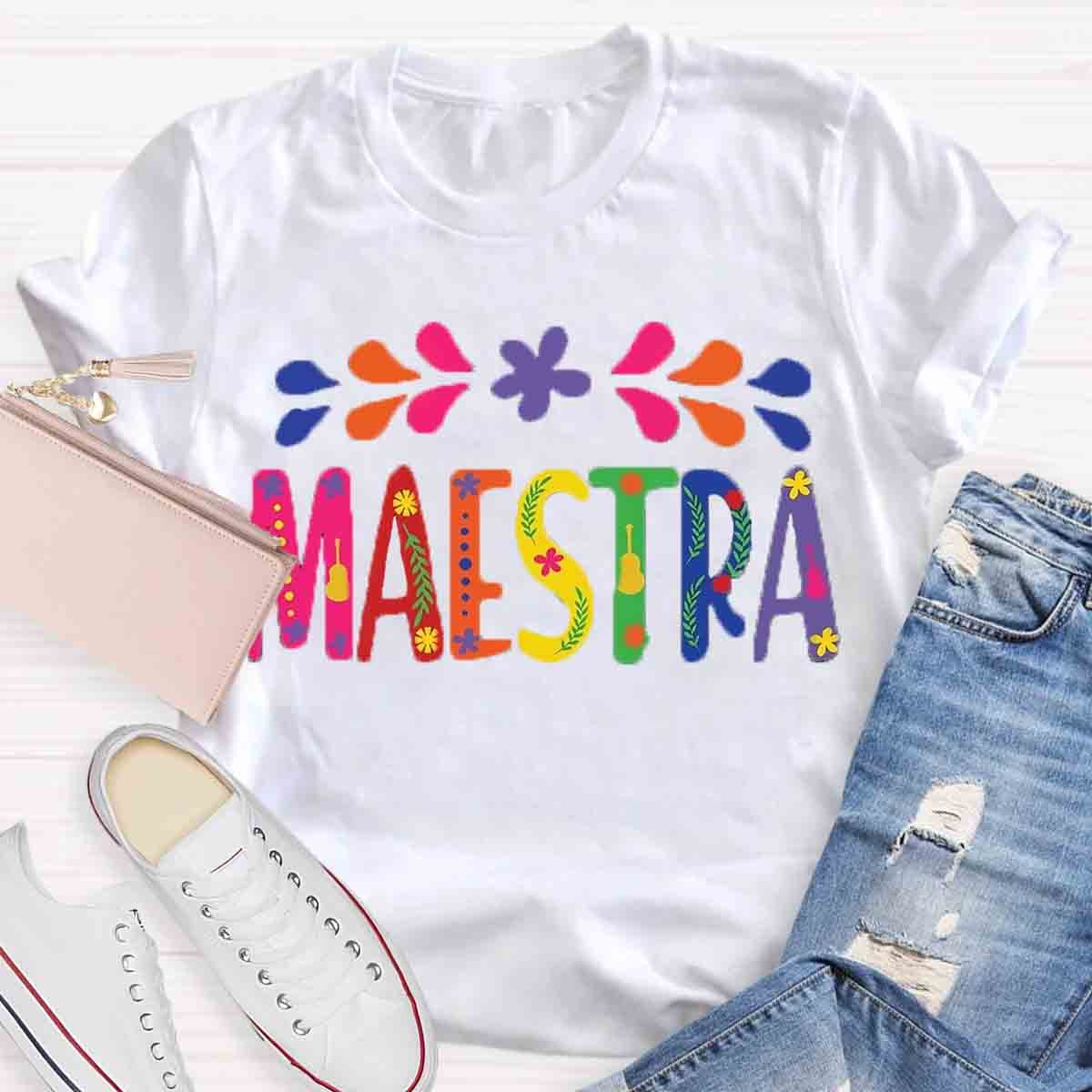 Spanish Teacher Maestra Art T-Shirt