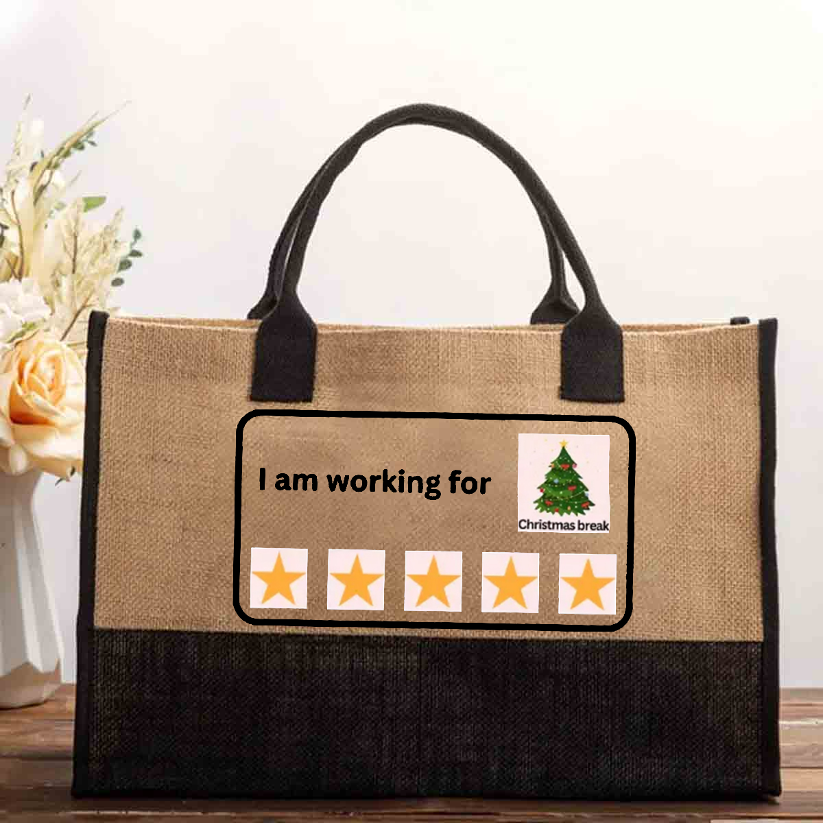 I Am Working For Christmas Break Cotton Tote Bag