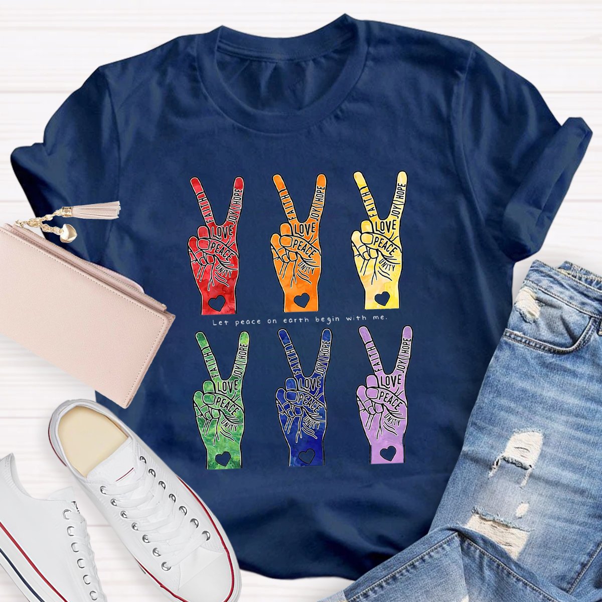 Peace And Love Teacher Shirt