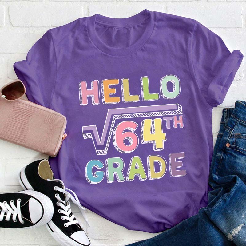 Personalized Grade Say Hello Math Teacher T-Shirt