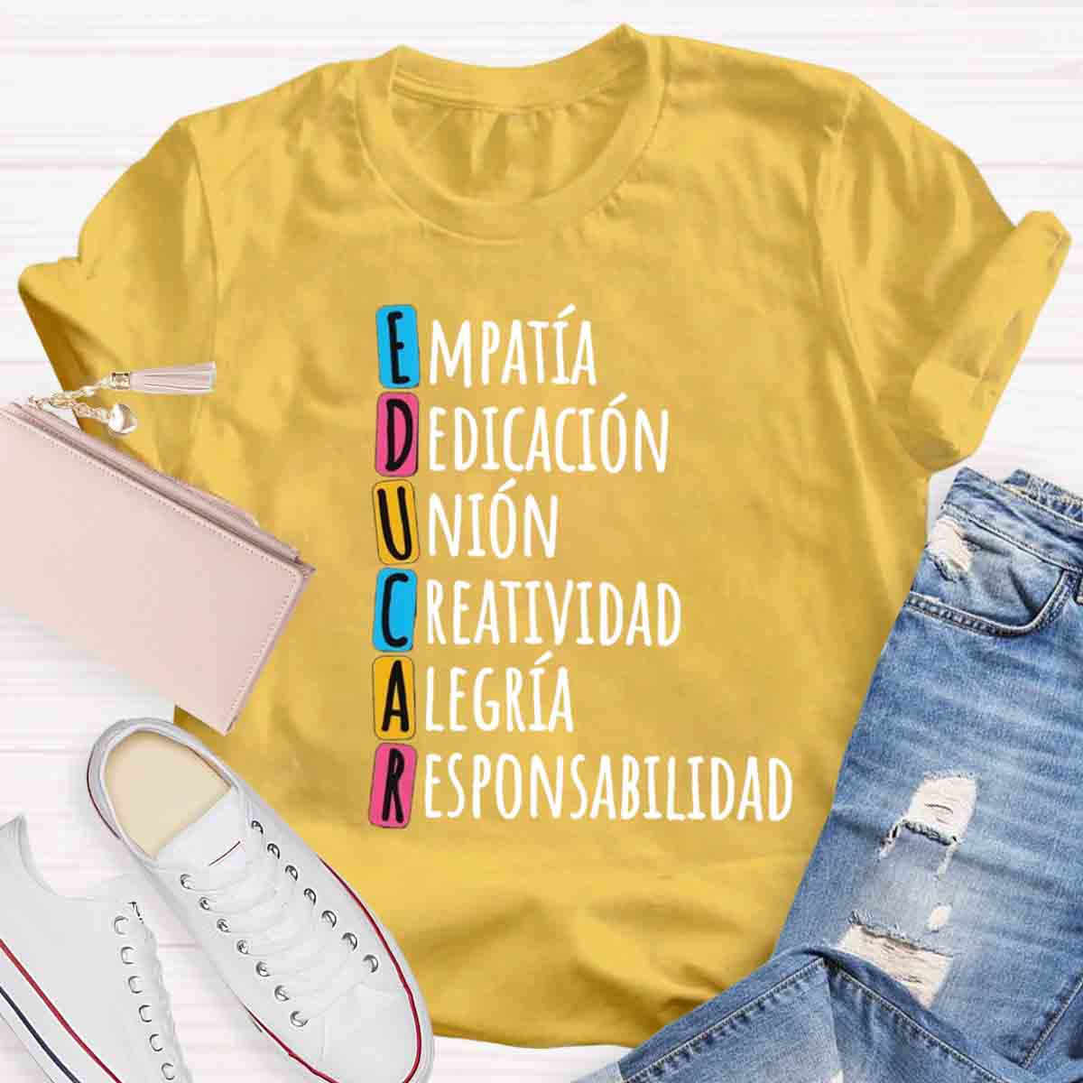 Educar Spanish Teacher Quote Spanish Teacher T-Shirt