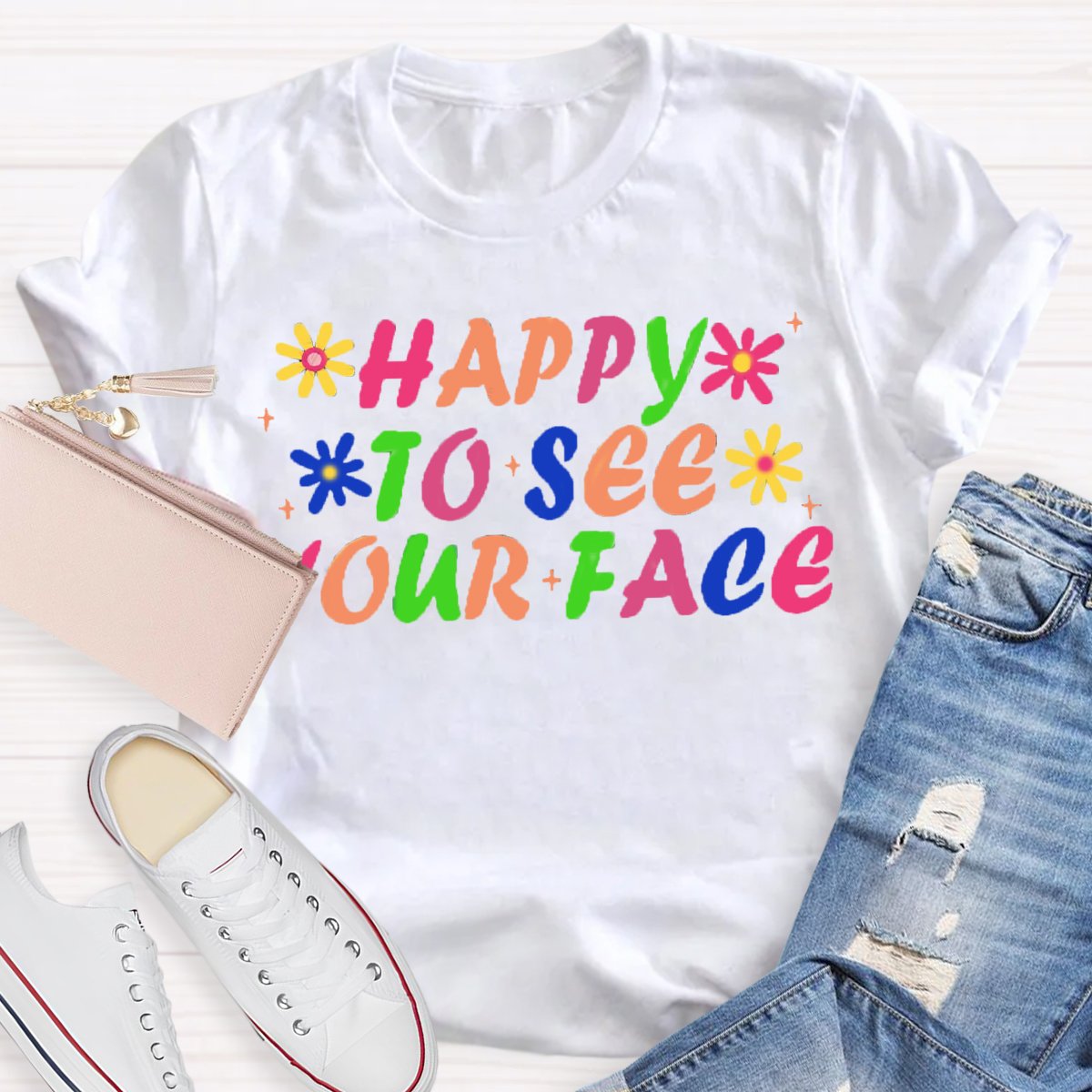 Happy To See Your Face Back To School Teacher Shirt