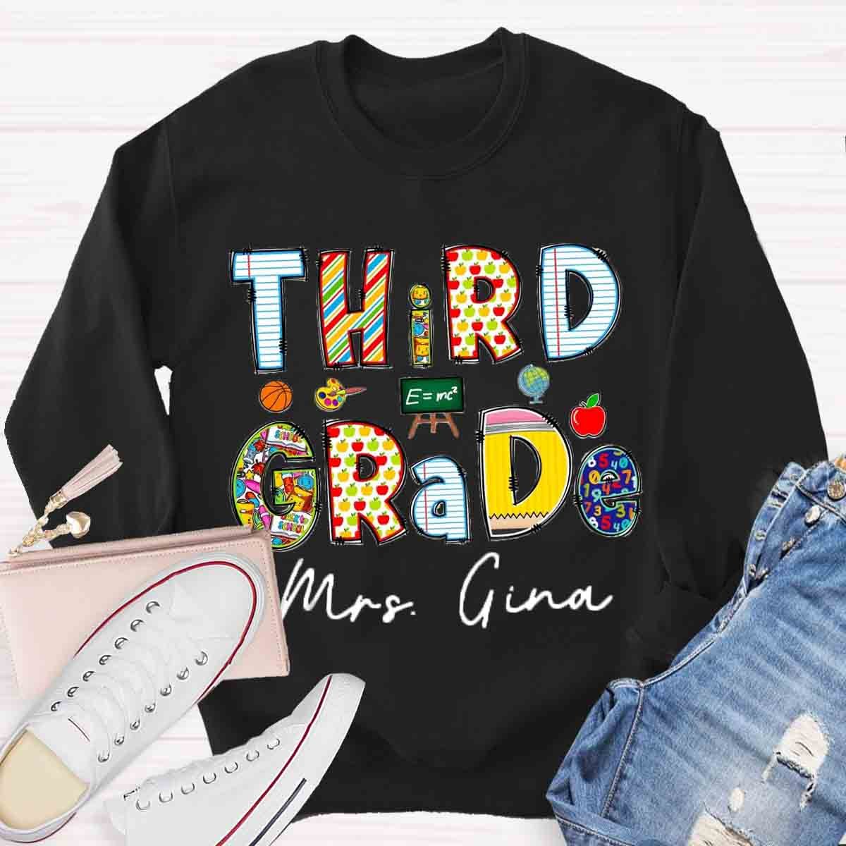 Personalized Grade And Name Teachers Sweatshirt