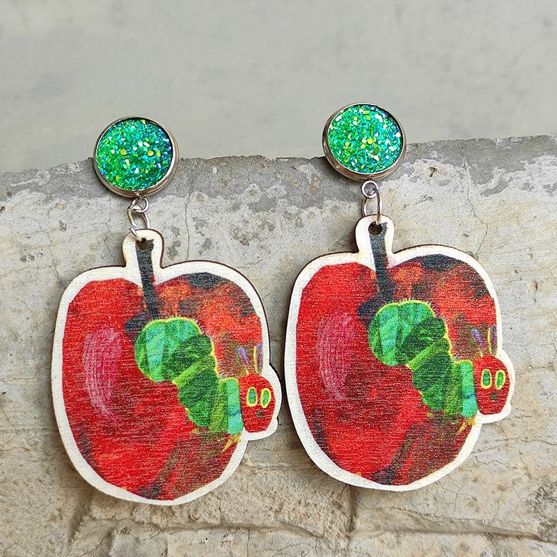 Caterpillar Grows Colorful Butterfly Earrings