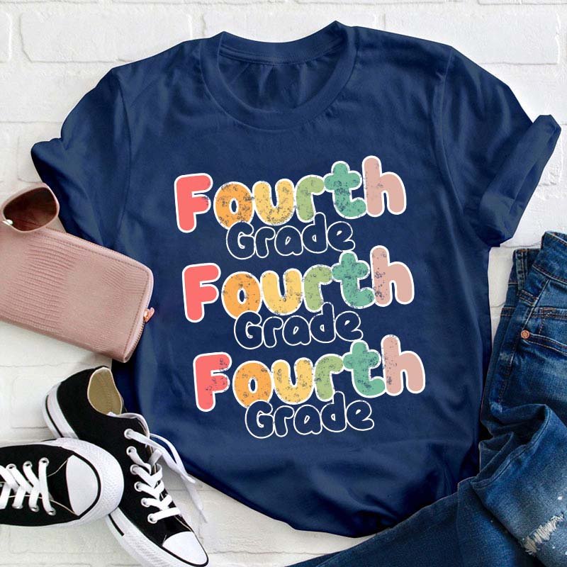 Personalized Grade Color Teacher T-Shirt