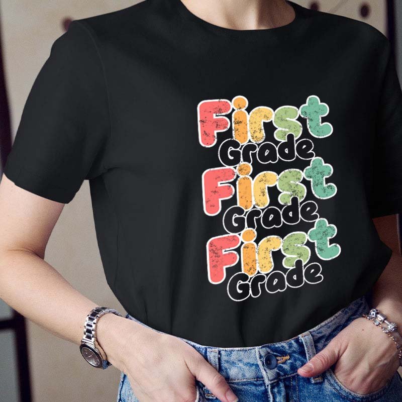 Personalized Grade Color Teacher T-Shirt