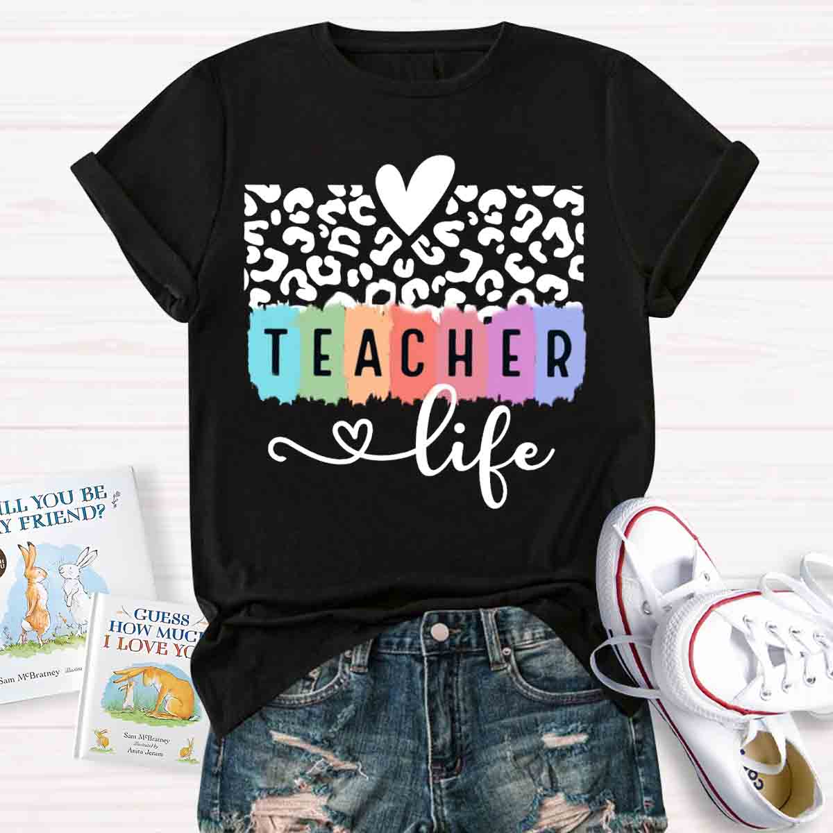 Teacher Life Cheetah Print T-shirt