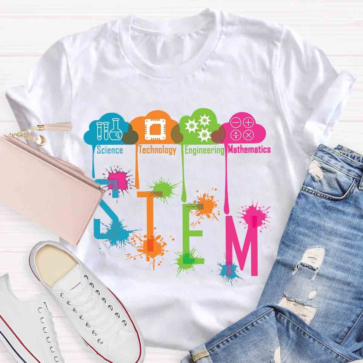 Color Splash Ink STEM Teacher T-Shirt