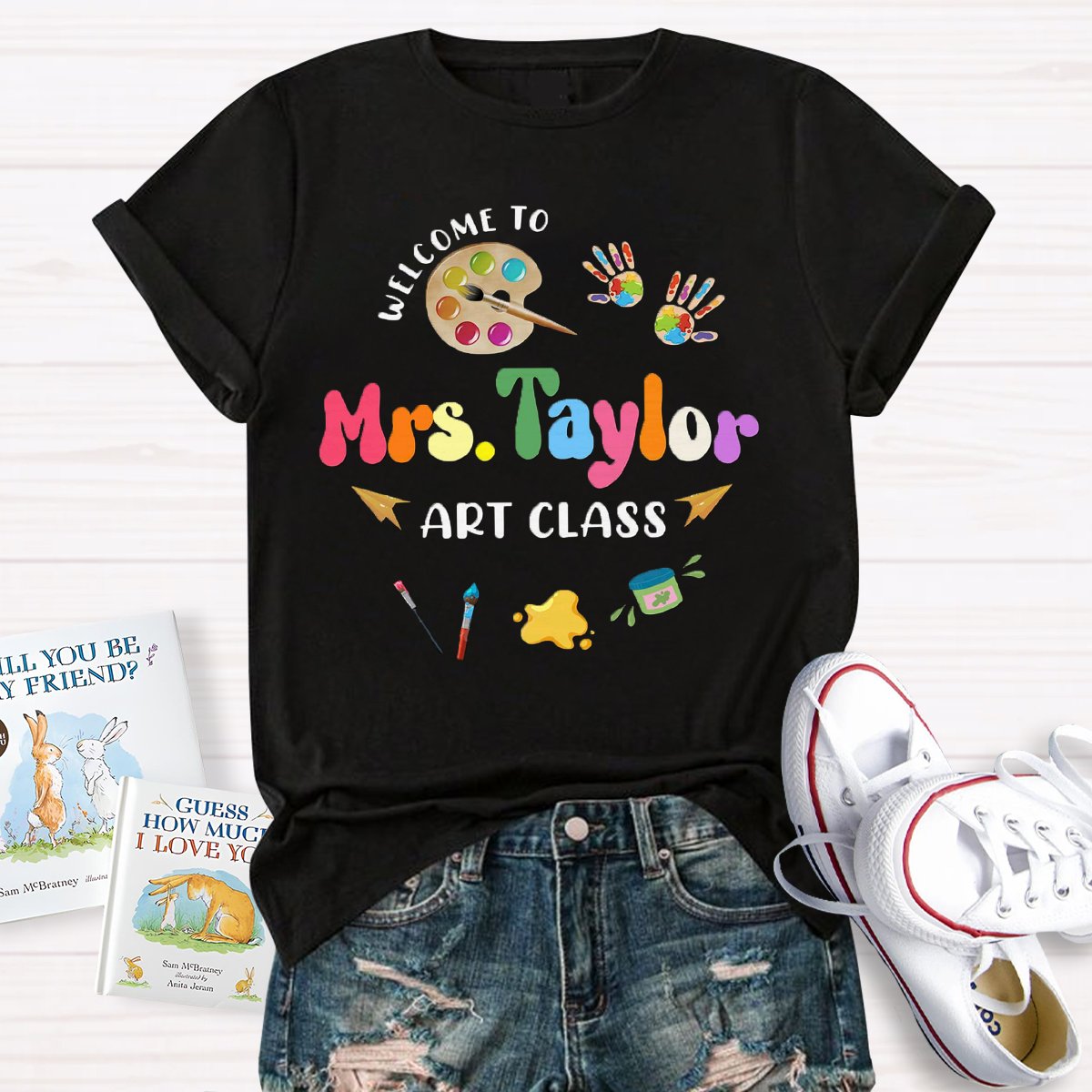 Personalized Art Teachers Name Welcome To Art Class T-Shirt