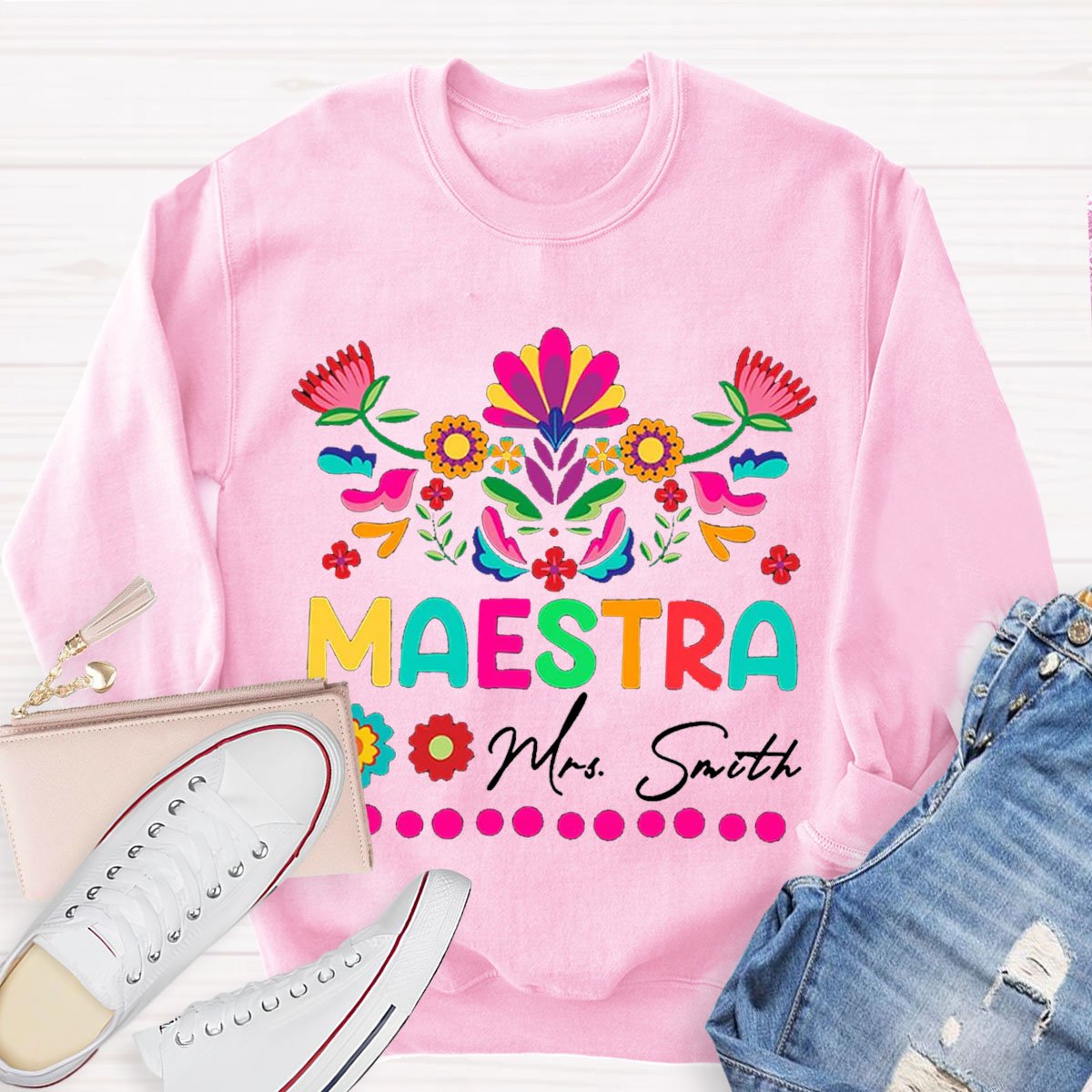 Personalized Maestra Teacher Sweatshirt