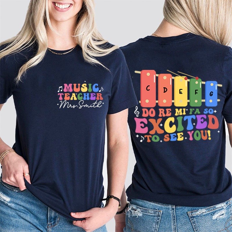 Personalized Music Teachers Name Double-sided printing T-Shirt