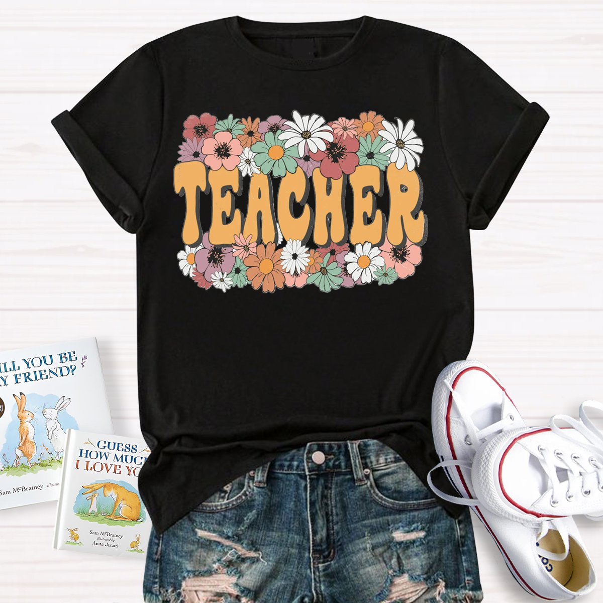 Cute Floral Trendy Teacher Shirt