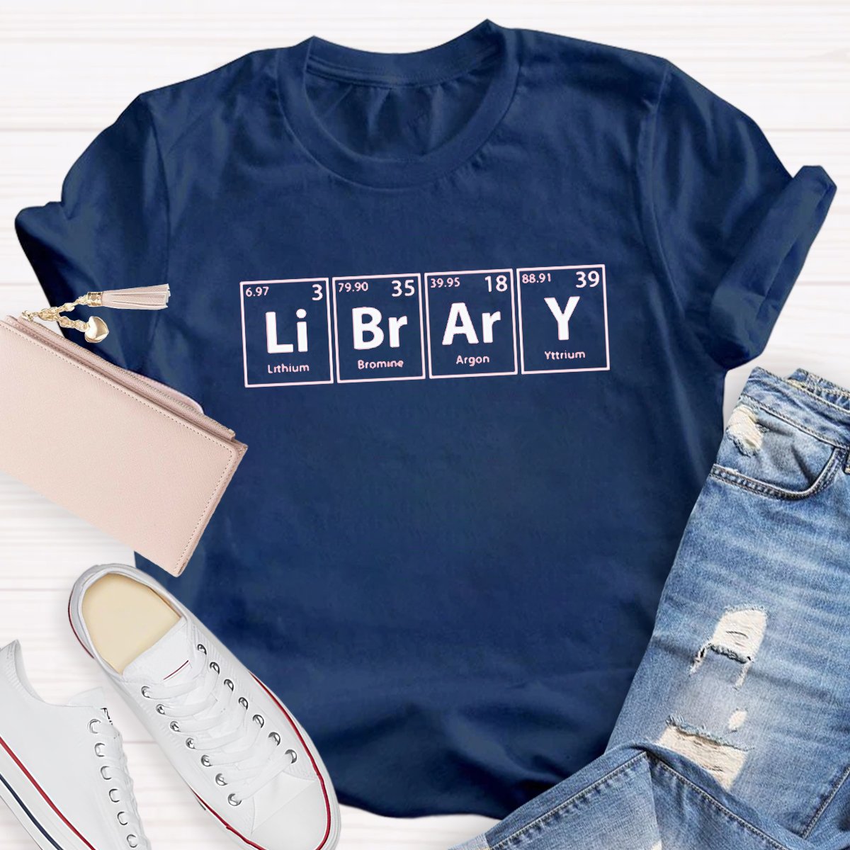 Library Teacher's Chemical Elements T-shirt