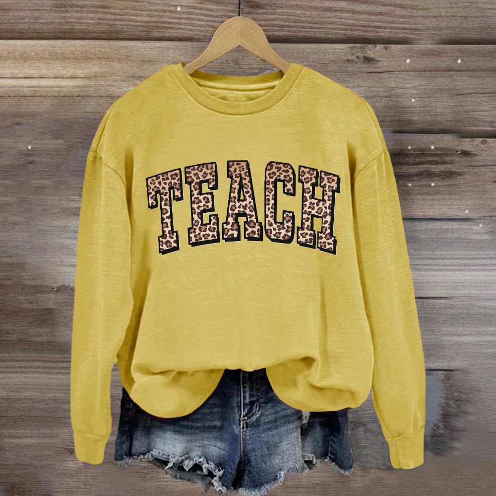 Leopard Teach Print Sweatshirt