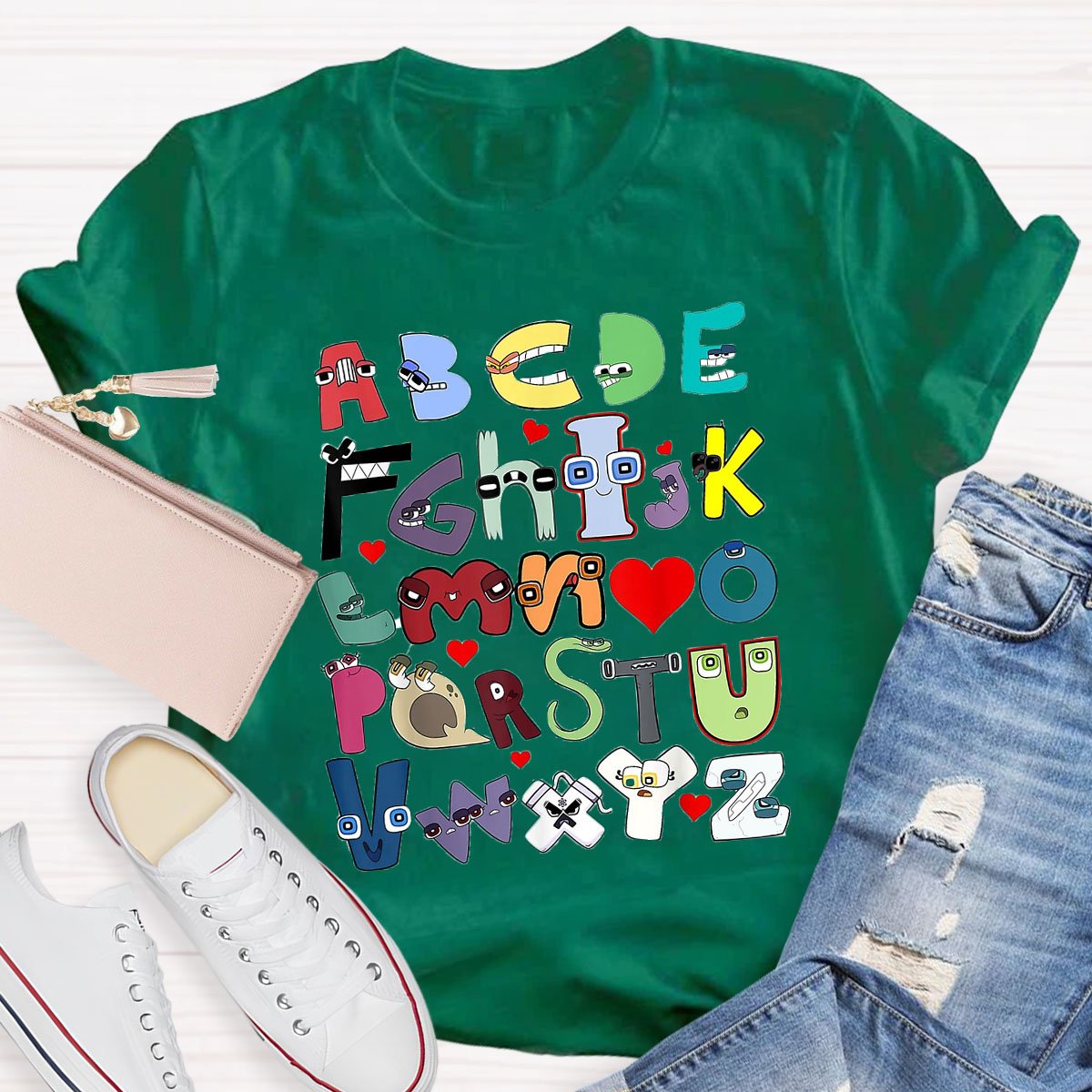 Alphabet Clipart Teacher Shirt