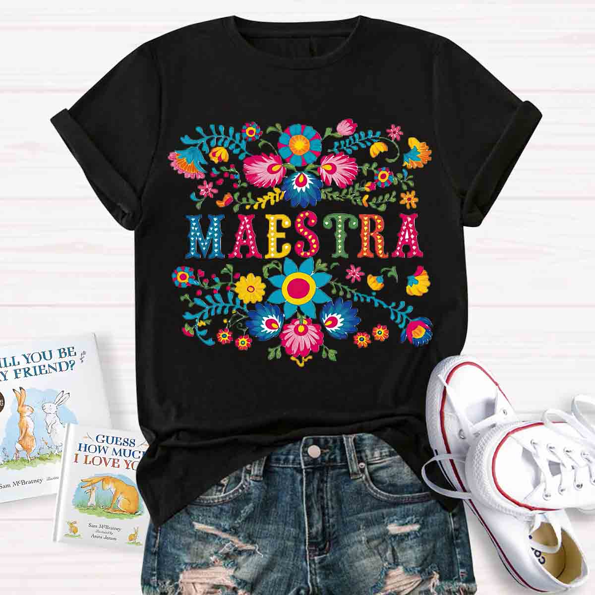 Retro Prints Maestra Spanish Teacher T-shirt