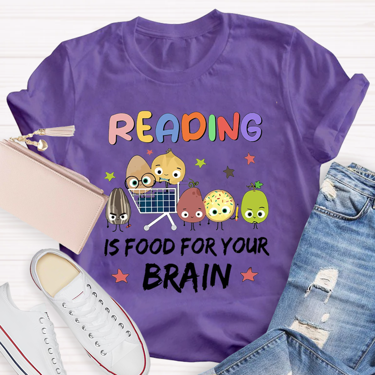 Reading Is Food For Your Brain Teacher T-Shirt