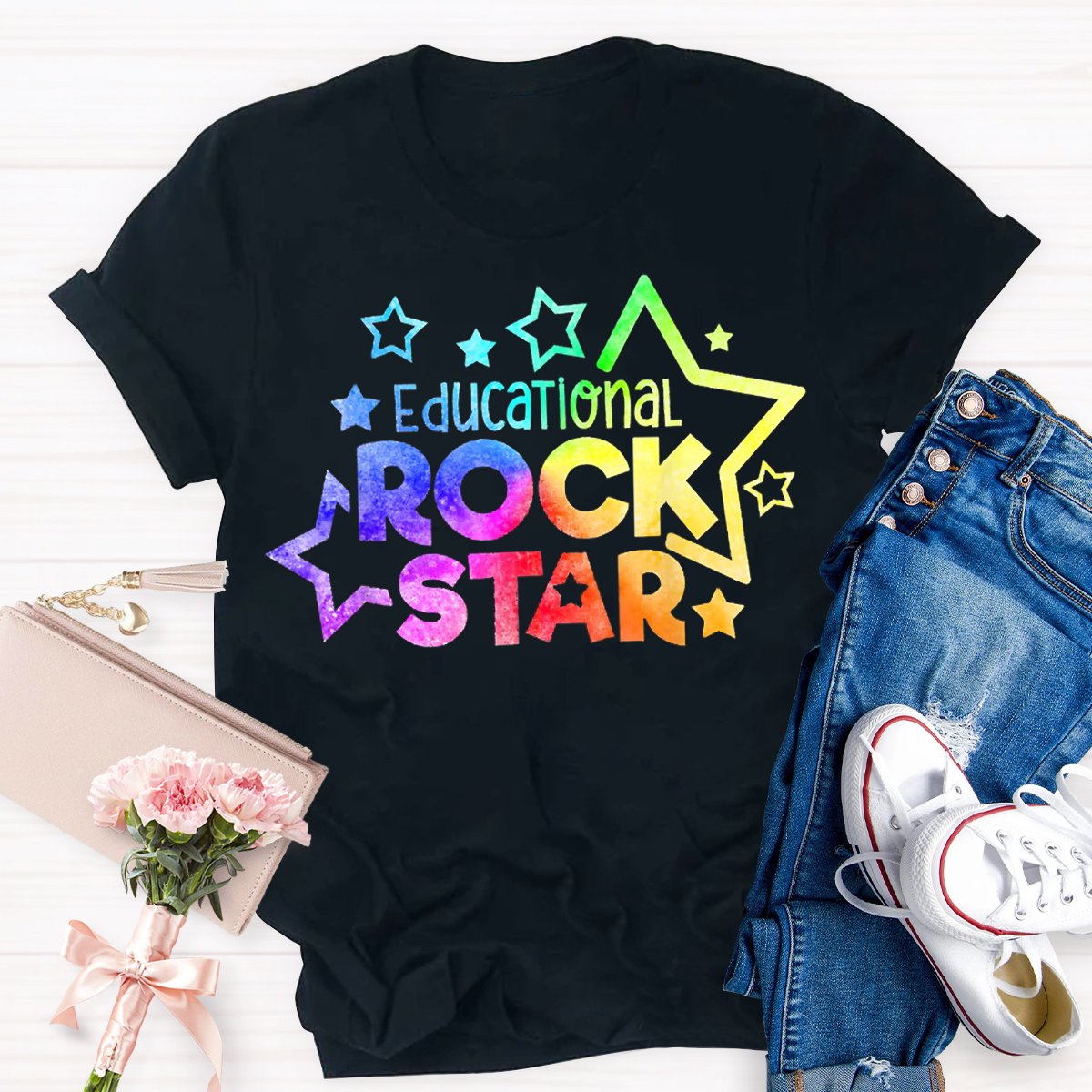 Teacher Educational Rockstar Love Teaching Inspire Student T-Shirt