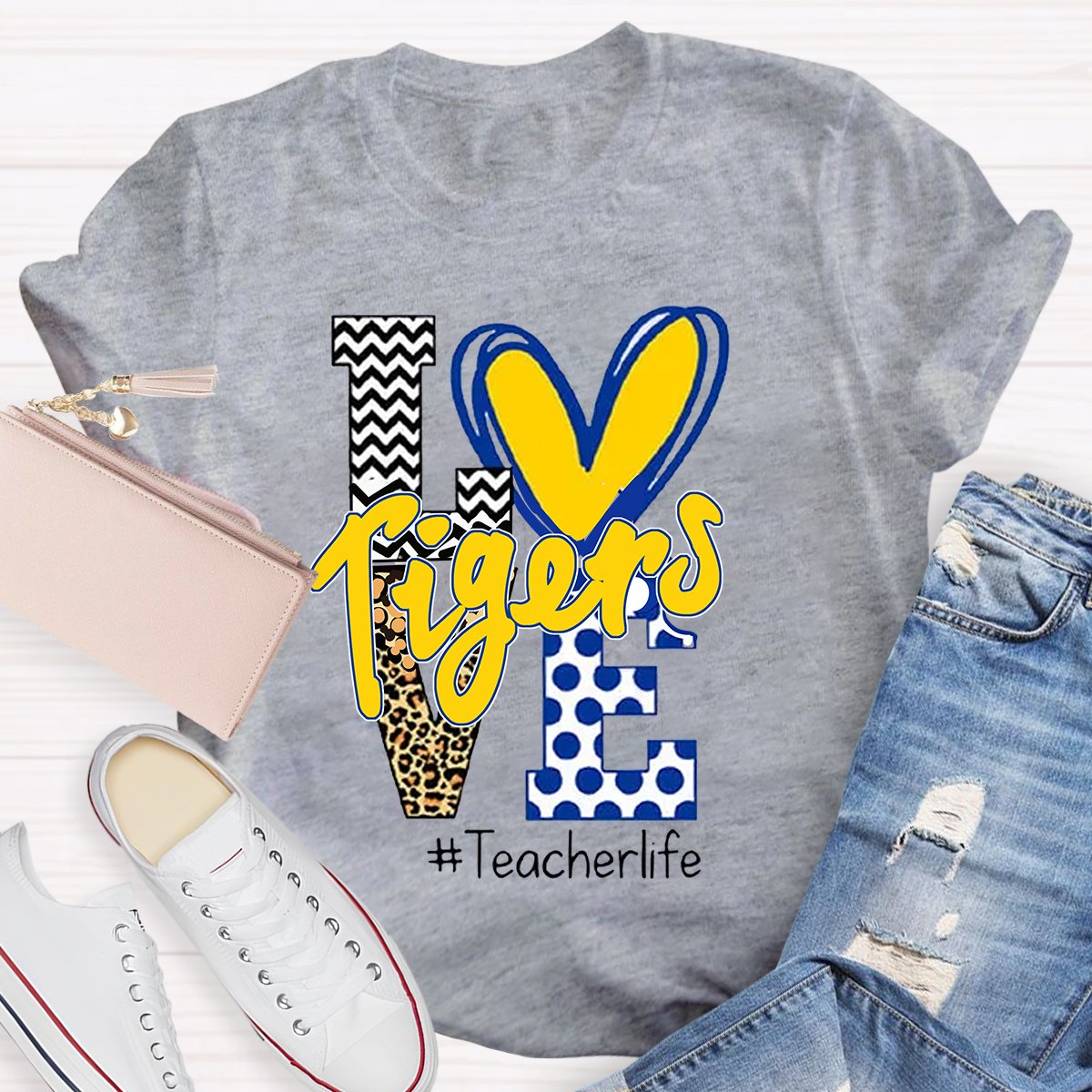 Personalized Love Mascot Teacher T-Shirt