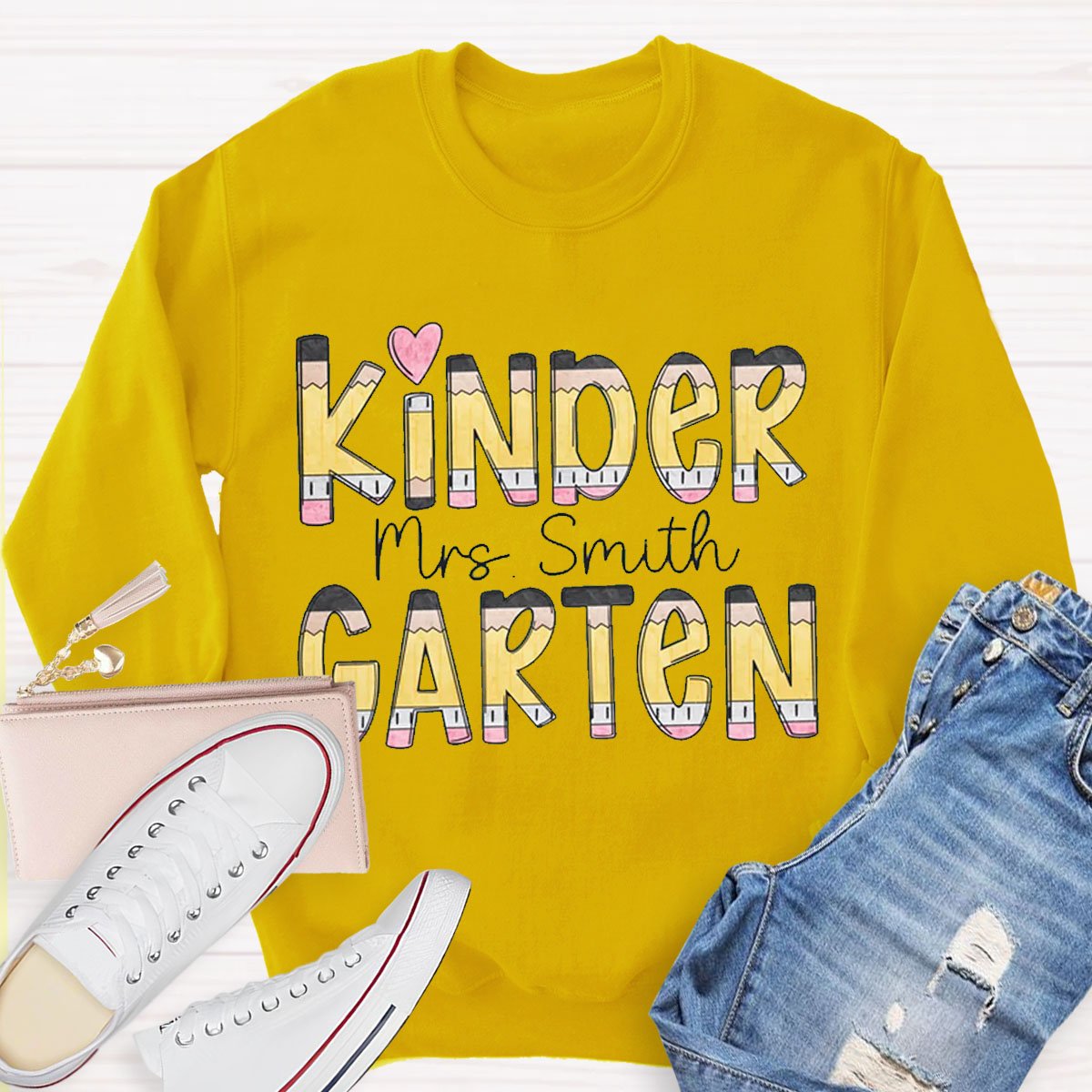 Personalized Name Kinder Garden Teachers Sweatshirt