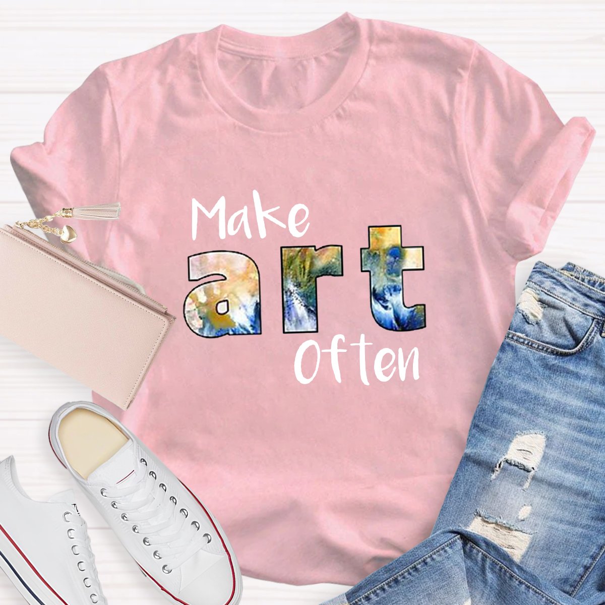 Make Art Often Teacher T-shirt