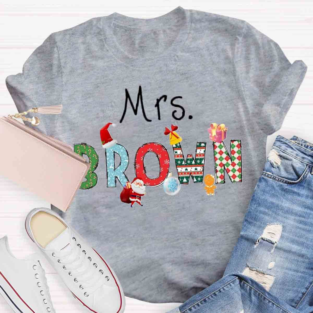 Personalized Name Santa Claus Gift Christmas T-Shirt