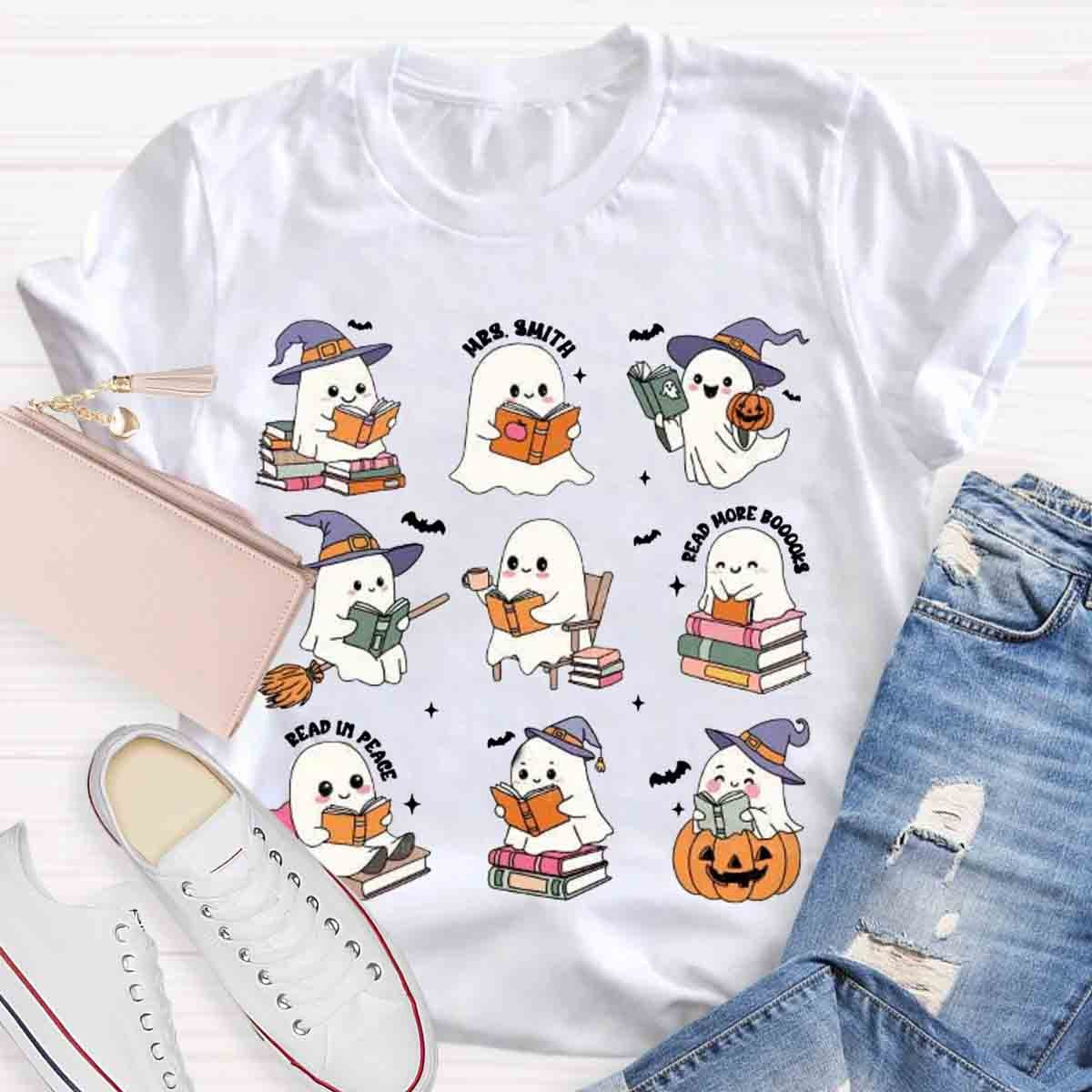 Personalized Name Librarian Halloween Book Lovers Halloween Shirt