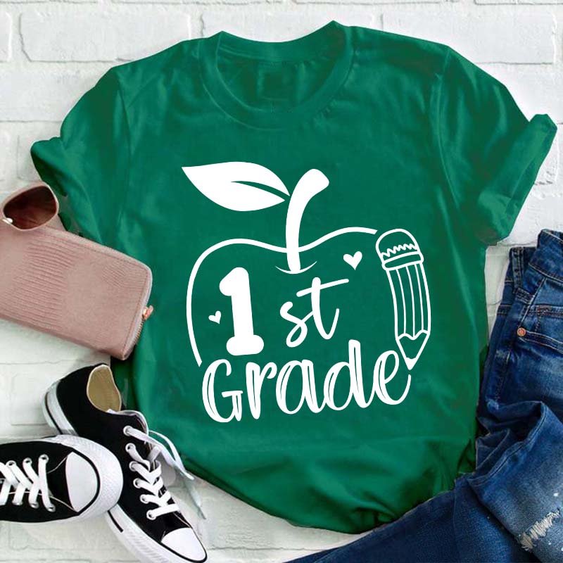 Personalized Apple Pencil Teacher T-Shirt