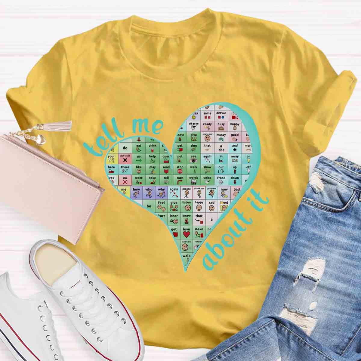 Tell Me About Your Words Matter Teacher T-Shirt