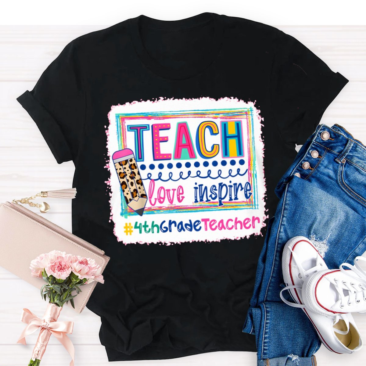 Personalized Teach Love Inspire Grade Teacher Teacher Shirt