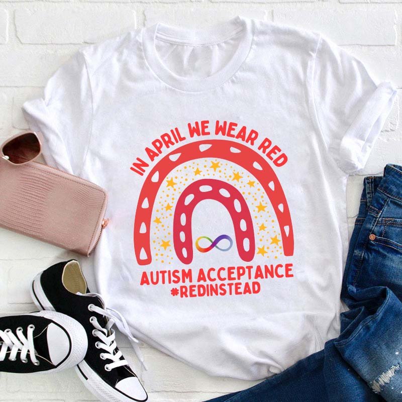 Autism Awareness Rainbow Teacher T-Shirt