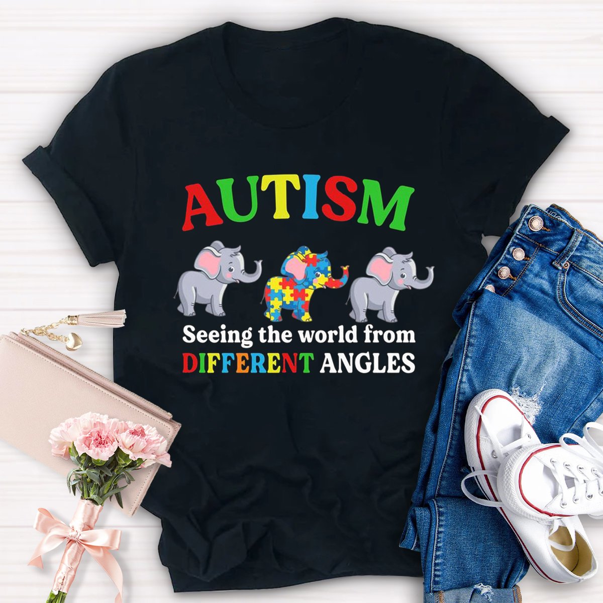 Autism Seeing The World From Different Angles Teacher Shirt