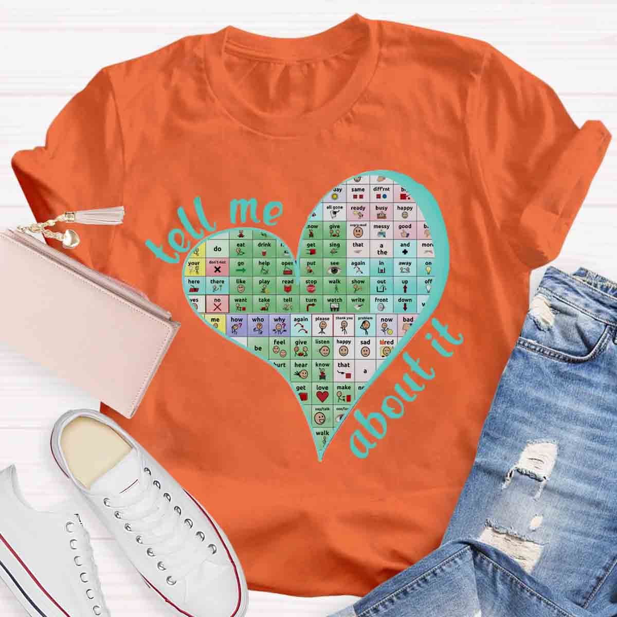 Tell Me About Your Words Matter Teacher T-Shirt