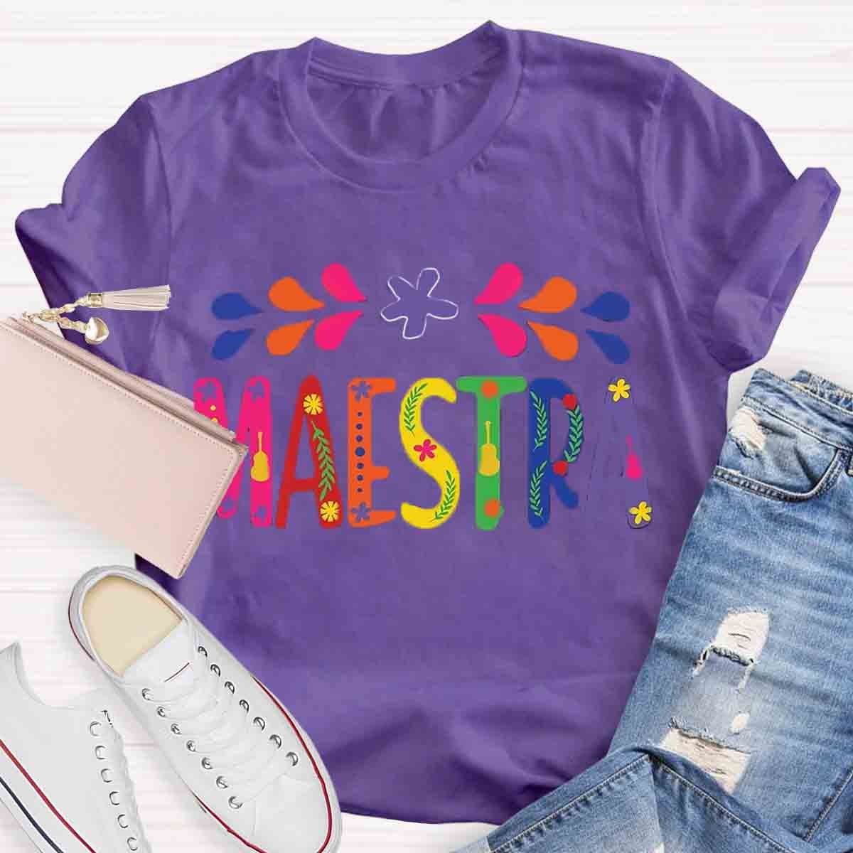 Spanish Teacher Maestra Art T-Shirt