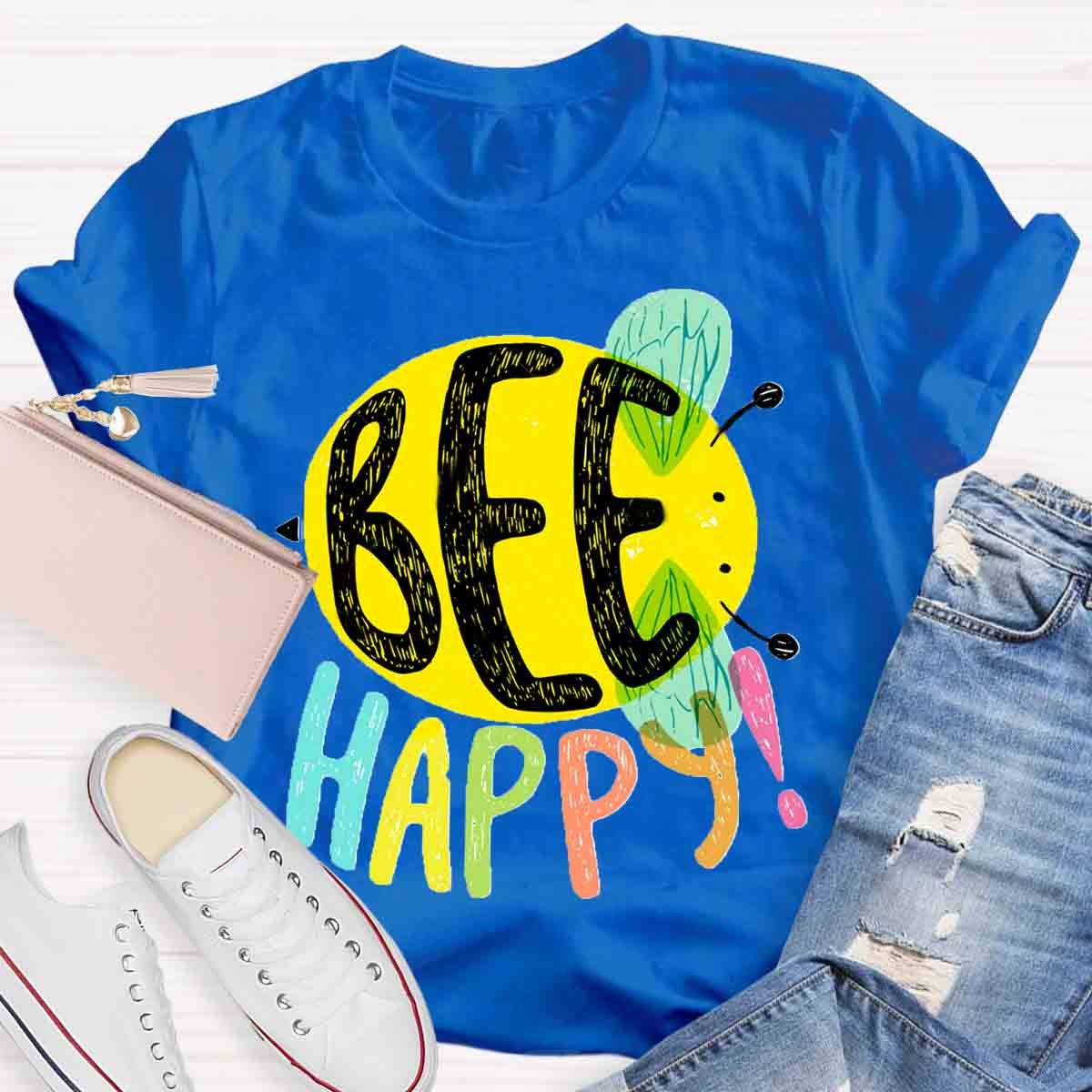 Bee Happy Cute Teacher T-Shirt