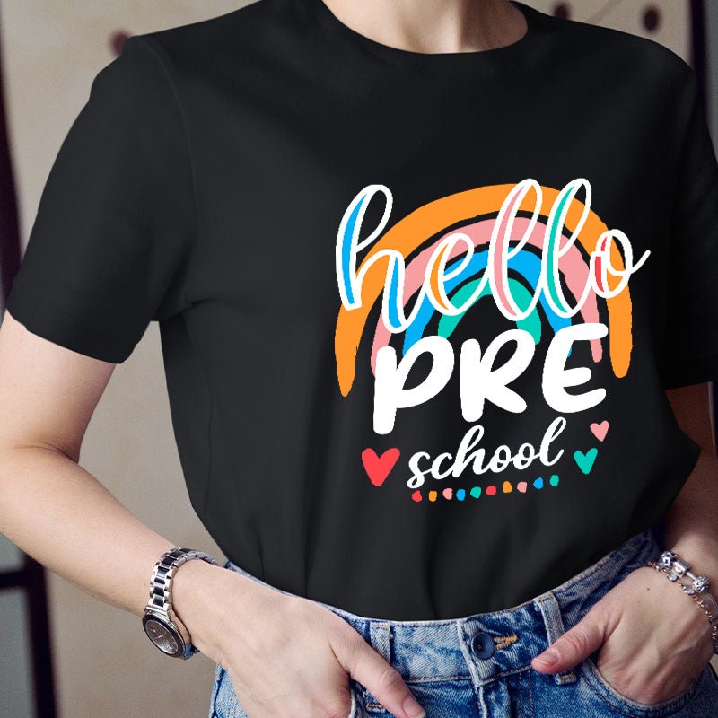 Personalized Colorful Rainbow Teacher T-Shirt