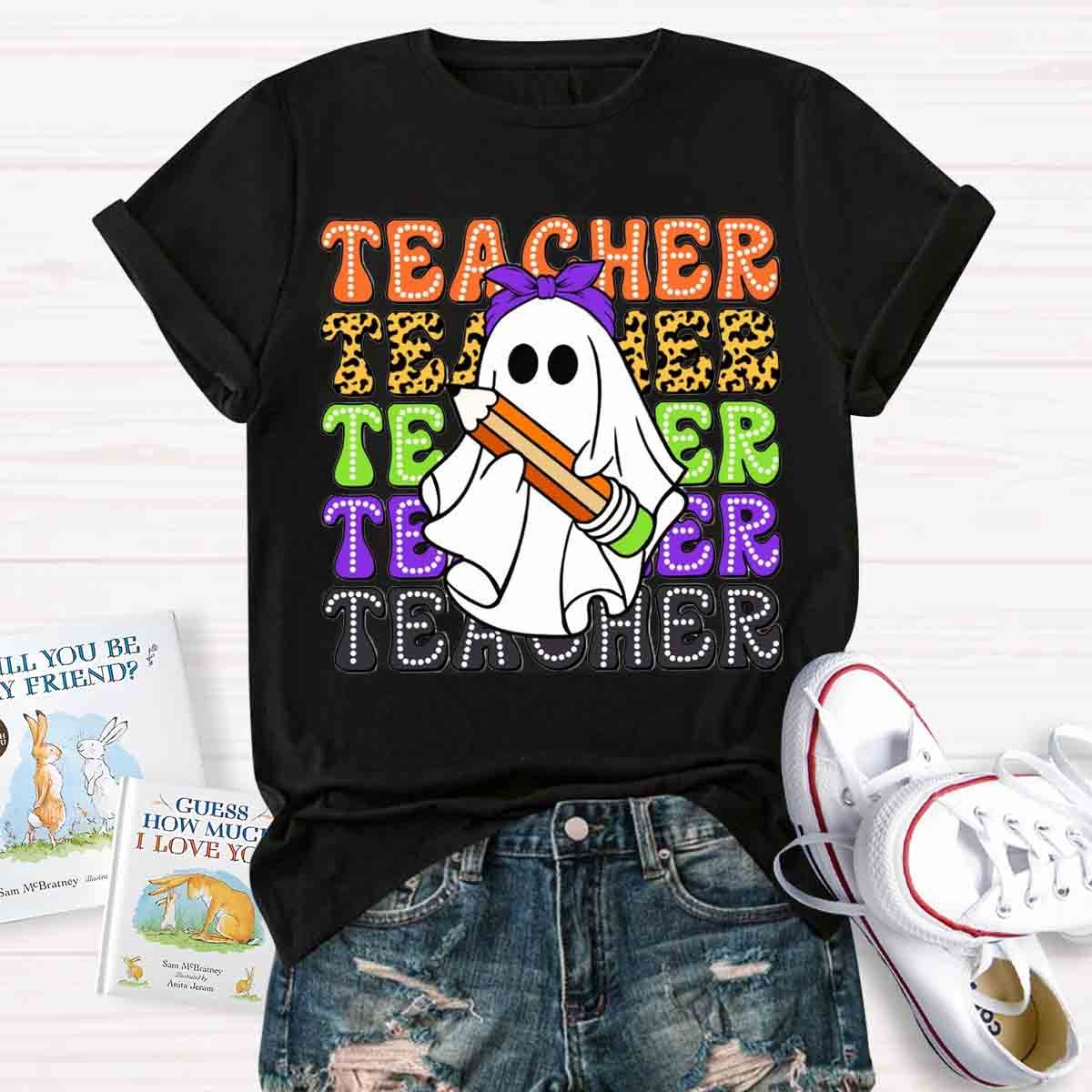 Halloween Cute Ghost Spooky Teacher Shirt